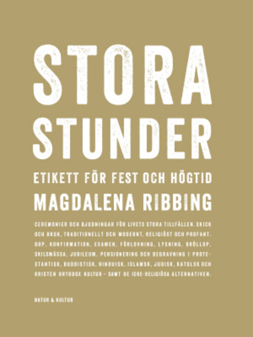 Titeldetaljer för Stora stunder av Magdalena Ribbing - Tillgänglig